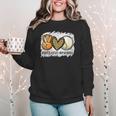 Peace Love Baseball Mom Leopard Print Mother's Day Women Crewneck Sweatshirt Peace Love Baseball Mom Leopard Print Mother's Day Women Crewneck Sweatshirt