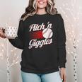 Pitch 'n Giggles Baseball Player Women Baseball Mom Women Crewneck Sweatshirt