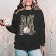 Play Ball Women Graphic Baseball Mom Baseball Women Crewneck Sweatshirt