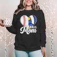 Proud Ball Mom Volleyball Baseball Mom Heart Women Crewneck Sweatshirt Proud Ball Mom Volleyball Baseball Mom Heart Women Crewneck Sweatshirt