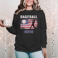 Proud Baseball MOM USA American Flag Family Game Day Women Crewneck Sweatshirt Proud Baseball MOM USA American Flag Family Game Day Women Crewneck Sweatshirt