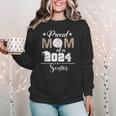 Proud Mom Of a 2024 Senior Class Of 2024 Baseball Mom Women Crewneck Sweatshirt