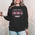 Retro Groovy Baseball Mom Proud Baseball Mom Women Crewneck Sweatshirt