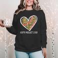 Softball Baseball Mom Valentine Leopard Heart Mother's Day Women Crewneck Sweatshirt Softball Baseball Mom Valentine Leopard Heart Mother's Day Women Crewneck Sweatshirt