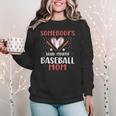 Somebody’s Loud Mouth Baseball Mom Women Crewneck Sweatshirt