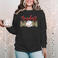 Sport Mom Leopard Mother's Day Baseball Mommy Mama Women Crewneck Sweatshirt
