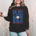 In My T-Ball Mom Era Baseball Mom Groovy Mother's Day Women Crewneck Sweatshirt