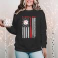 Vintage Baseball Flag Women Baseball Mom Women Crewneck Sweatshirt