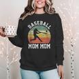 Vintage Baseball Mom Mom Baseball Lover Women Crewneck Sweatshirt