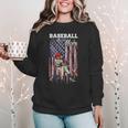 Vintage USA Flag Baseball Player Proud Baseball Mom Women Crewneck Sweatshirt Vintage USA Flag Baseball Player Proud Baseball Mom Women Crewneck Sweatshirt