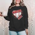 Warriors Home Plate Baseball Sports Baseball Mom Women Crewneck Sweatshirt Warriors Home Plate Baseball Sports Baseball Mom Women Crewneck Sweatshirt