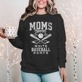 Women's Baseball Mom Moms Against Baseball Pants Proud Women Crewneck Sweatshirt Women's Baseball Mom Moms Against Baseball Pants Proud Women Crewneck Sweatshirt