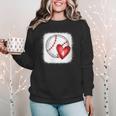 Womens Bleached Custom Baseball Mom Number 4 Heart For Mom Women Crewneck Sweatshirt Womens Bleached Custom Baseball Mom Number 4 Heart For Mom Women Crewneck Sweatshirt