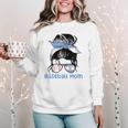 Argentina Baseball Mom Messy Bun Women Crewneck Sweatshirt