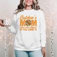 Baseball Mom Catcher's Mom Leopard Softball Mom Women Crewneck Sweatshirt