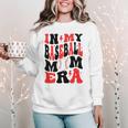 In My Baseball Mom Era Groovy Mom Women Crewneck Sweatshirt