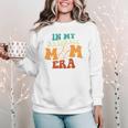 In My Baseball Mom Era Baseball Retro Groovy Mom Women Crewneck Sweatshirt