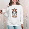 Baseball Mom Game Day Messy Bun Leopard Mother's Day Women Crewneck Sweatshirt Baseball Mom Game Day Messy Bun Leopard Mother's Day Women Crewneck Sweatshirt