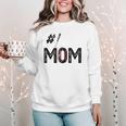 Baseball Mom Number One 1 Mother Baseball Lover Mother's Day Women Crewneck Sweatshirt Baseball Mom Number One 1 Mother Baseball Lover Mother's Day Women Crewneck Sweatshirt