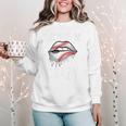 Baseball Mom Pitches Be Crazy Lips Premium Women Crewneck Sweatshirt Baseball Mom Pitches Be Crazy Lips Premium Women Crewneck Sweatshirt