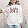 Baseball Mom Shirt Heart Love Baseball Nannylife Women Crewneck Sweatshirt