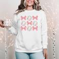 Baseball Mom Sister Tween Teen Girl Girly Pink Bow Preppy Premium Women Crewneck Sweatshirt Baseball Mom Sister Tween Teen Girl Girly Pink Bow Preppy Premium Women Crewneck Sweatshirt