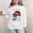 Baseball Mom Skull Sports Skeleton Women Crewneck Sweatshirt