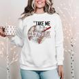 Baseball Moms Cute Take Me To The Ballpark Sports Athletic Women Crewneck Sweatshirt