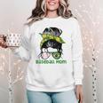 Brazil Baseball Mom Messy Bun Women Crewneck Sweatshirt