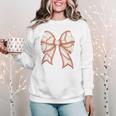 Coquette Bow Baseball Mama Baseball Mom Women Women Crewneck Sweatshirt
