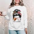 Football Mom Baseball Mom Of Both Messy Bun Mother's Day Premium Tri-Blend Women Crewneck Sweatshirt