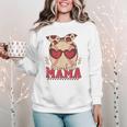 Heart Glasses Baseball Mama Baseball Mom Mother's Day Women Crewneck Sweatshirt Heart Glasses Baseball Mama Baseball Mom Mother's Day Women Crewneck Sweatshirt