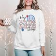 Hey Batter Batter Swing Graphic For Baseball Moms Women Crewneck Sweatshirt
