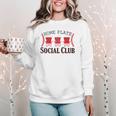 Home Plate Social Club Softball Season Baseball Mom Women Crewneck Sweatshirt