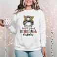 Loud And Proud Baseball Mom Messy Bun Leopard Baseball Mom Women Crewneck Sweatshirt