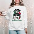 Mexico Baseball Mom Messy Bun Women Crewneck Sweatshirt Mexico Baseball Mom Messy Bun Women Crewneck Sweatshirt