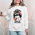 Mom Of Ballers Messy Bun Football Mom Baseball Mom Of Both Premium Tri-Blend Women Crewneck Sweatshirt Mom Of Ballers Messy Bun Football Mom Baseball Mom Of Both Premium Tri-Blend Women Crewneck Sweatshirt