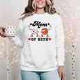 Mom Of Both Basketball Baseball Mom Women Crewneck Sweatshirt