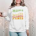 Moms Against Baseball Pants Retro Baseball Mom Raglan Baseball Tee Women Crewneck Sweatshirt