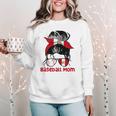 Peru Baseball Mom Messy Bun Women Crewneck Sweatshirt Peru Baseball Mom Messy Bun Women Crewneck Sweatshirt