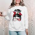 Peruvian Baseball Mom Peru Flag Baseball Girl Women Crewneck Sweatshirt