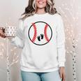 Pregnant Baseball Mom Pregnancy Announcement Baby Feet Belly Women Crewneck Sweatshirt Pregnant Baseball Mom Pregnancy Announcement Baby Feet Belly Women Crewneck Sweatshirt