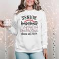 Senior Baseball Mom Class Of 2024 High School College Sports Women Crewneck Sweatshirt