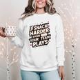 I Snack Harder Than Your Team Plays Baseball Mom Women Crewneck Sweatshirt I Snack Harder Than Your Team Plays Baseball Mom Women Crewneck Sweatshirt