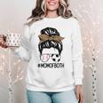 Soccer Baseball Mom Of Both Messy Bun Leopard Mother's Day Women Crewneck Sweatshirt Soccer Baseball Mom Of Both Messy Bun Leopard Mother's Day Women Crewneck Sweatshirt