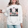 My Son Throws Harder Than Your Husband Baseball Mom Women Crewneck Sweatshirt My Son Throws Harder Than Your Husband Baseball Mom Women Crewneck Sweatshirt