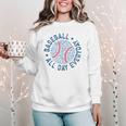 Spring 2024 Season Cute Baseball Mom All Day Everyday Women Crewneck Sweatshirt Spring 2024 Season Cute Baseball Mom All Day Everyday Women Crewneck Sweatshirt