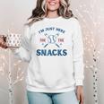 Spring 2024 Season Cute Baseball Mom Here For The Snacks Women Crewneck Sweatshirt Spring 2024 Season Cute Baseball Mom Here For The Snacks Women Crewneck Sweatshirt