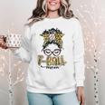 T Ball Mom Messy Bun Leopard Baseball Mom Leopard Women Crewneck Sweatshirt T Ball Mom Messy Bun Leopard Baseball Mom Leopard Women Crewneck Sweatshirt