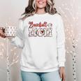 Vintage Baseball Mom Sports Fan Love Heart Women Crewneck Sweatshirt